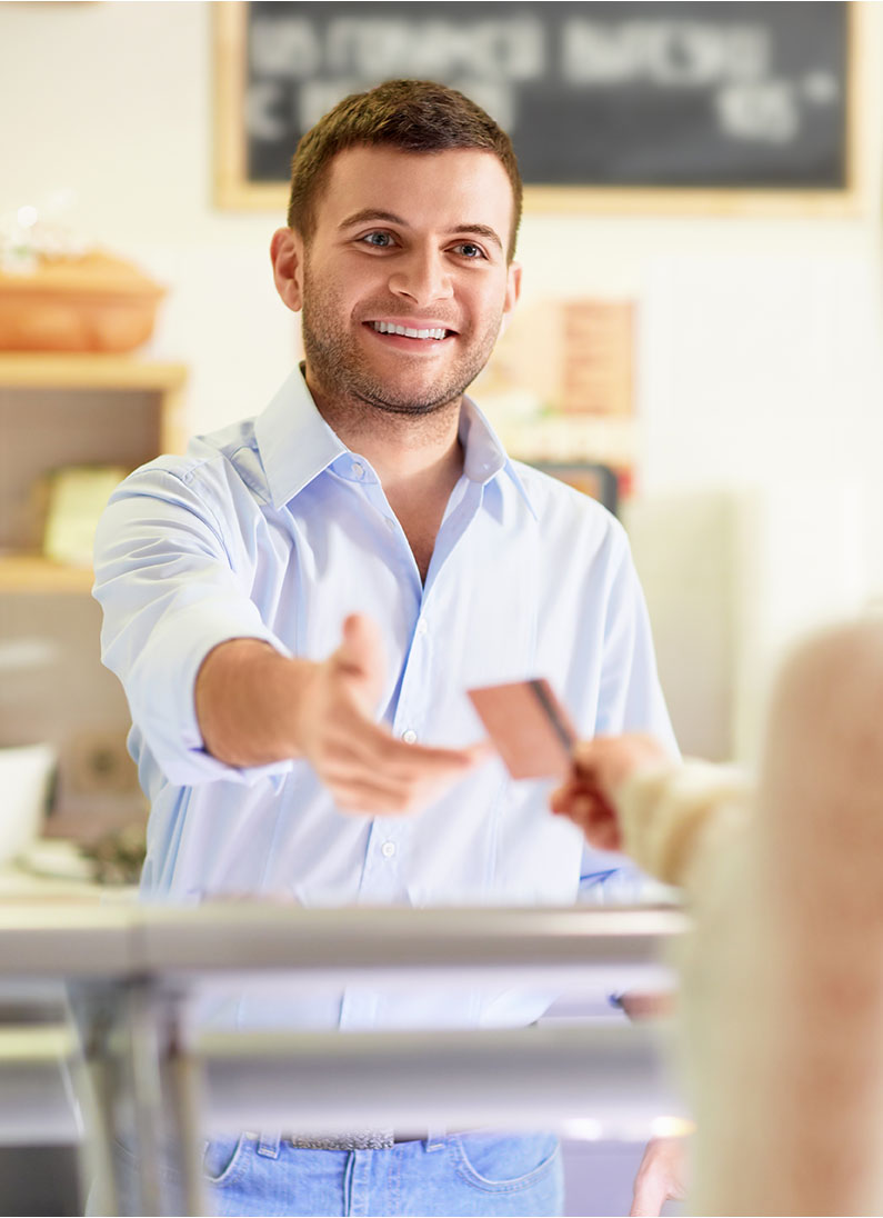 Un client satisfait d'un service hors pair.